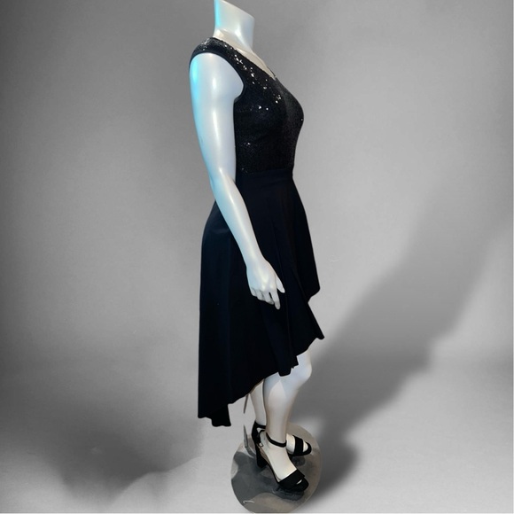 Roman Originals Black Sequin Bardot Gown Dress - Picture 4 of 11